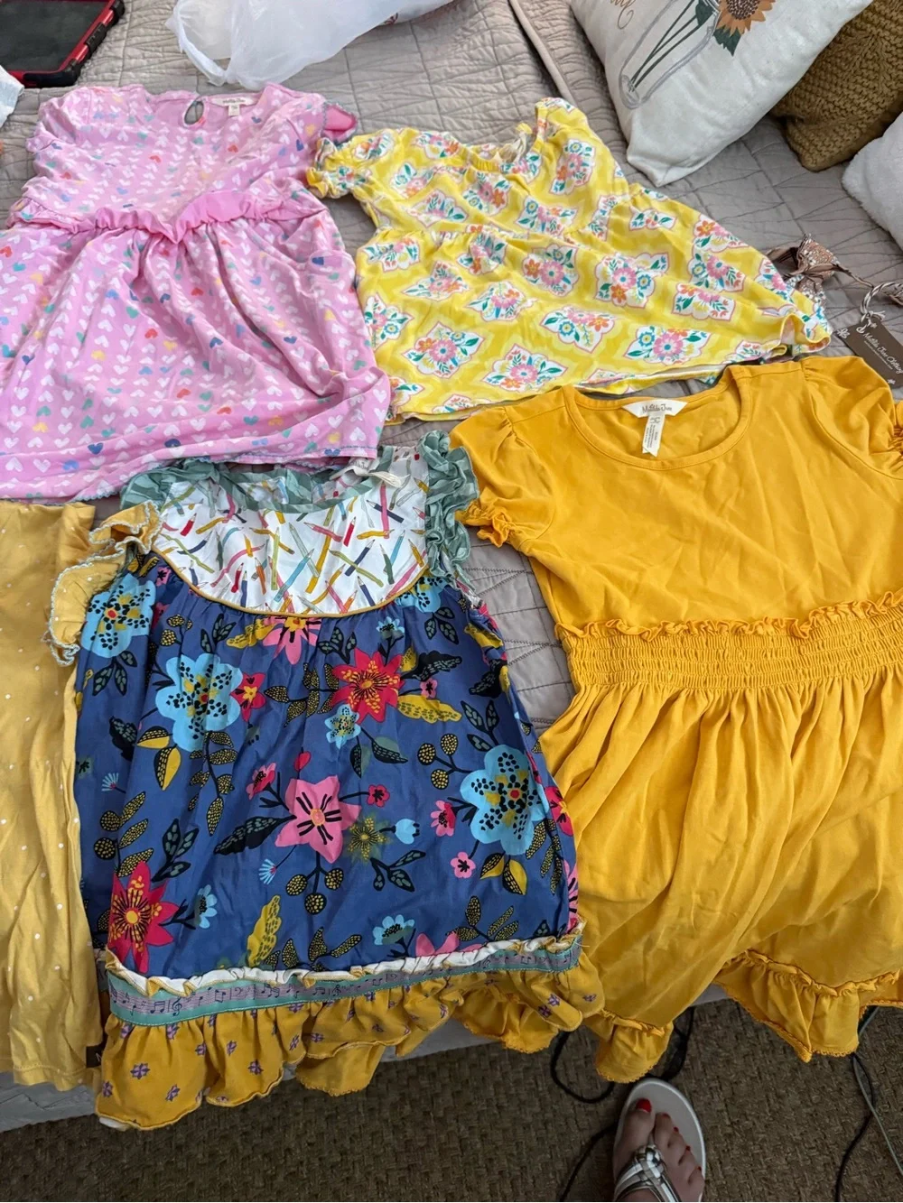 Colorful Girls' Dress Bundle - Yellow, Pink, Blue Floral Matilda Jane.